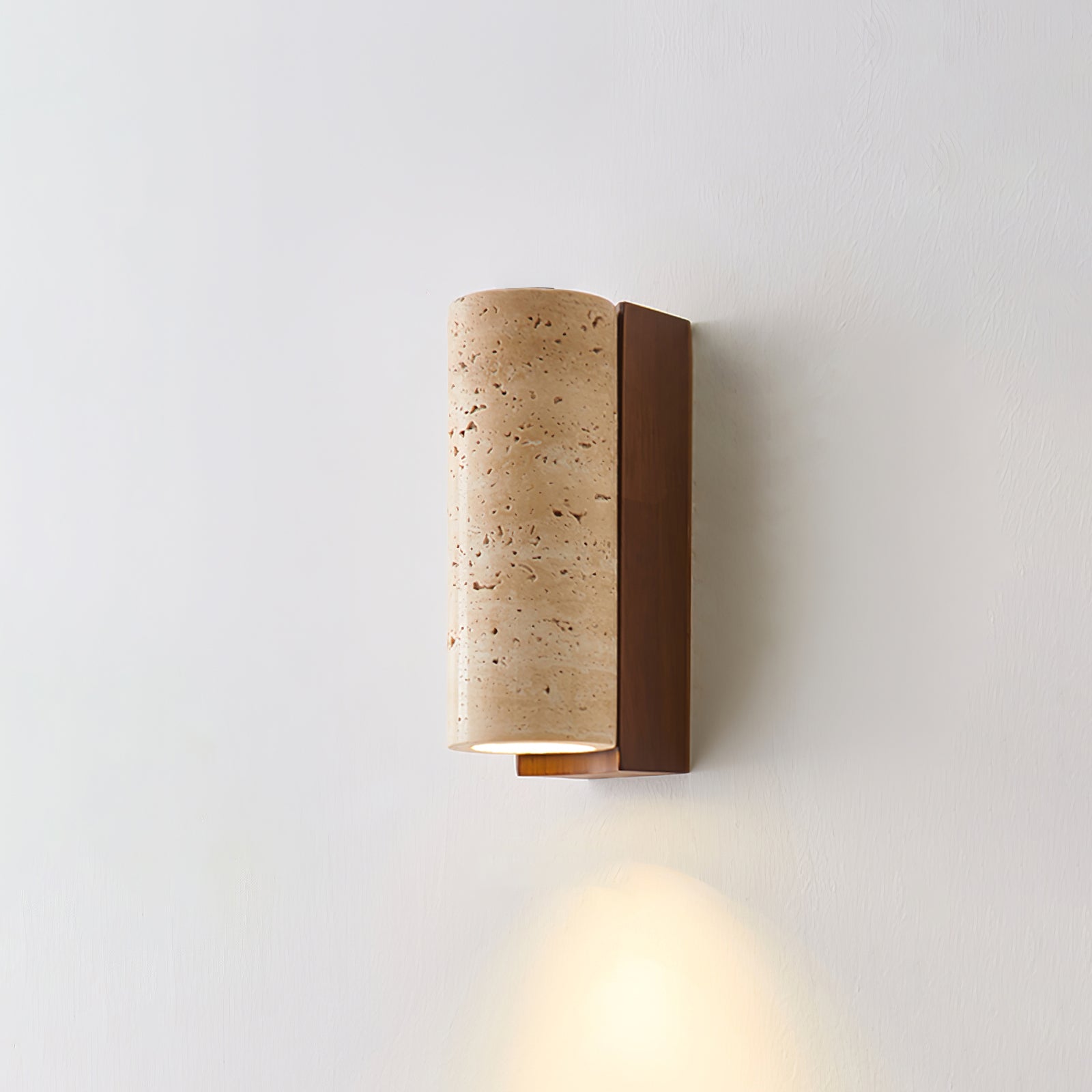 Nula Natural Travertine Wall Lamp - Lamp Copper