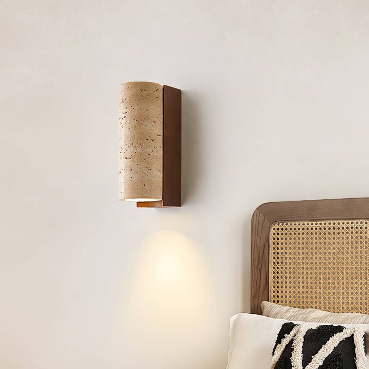 Nula Natural Travertine Wall Lamp - Lamp Copper