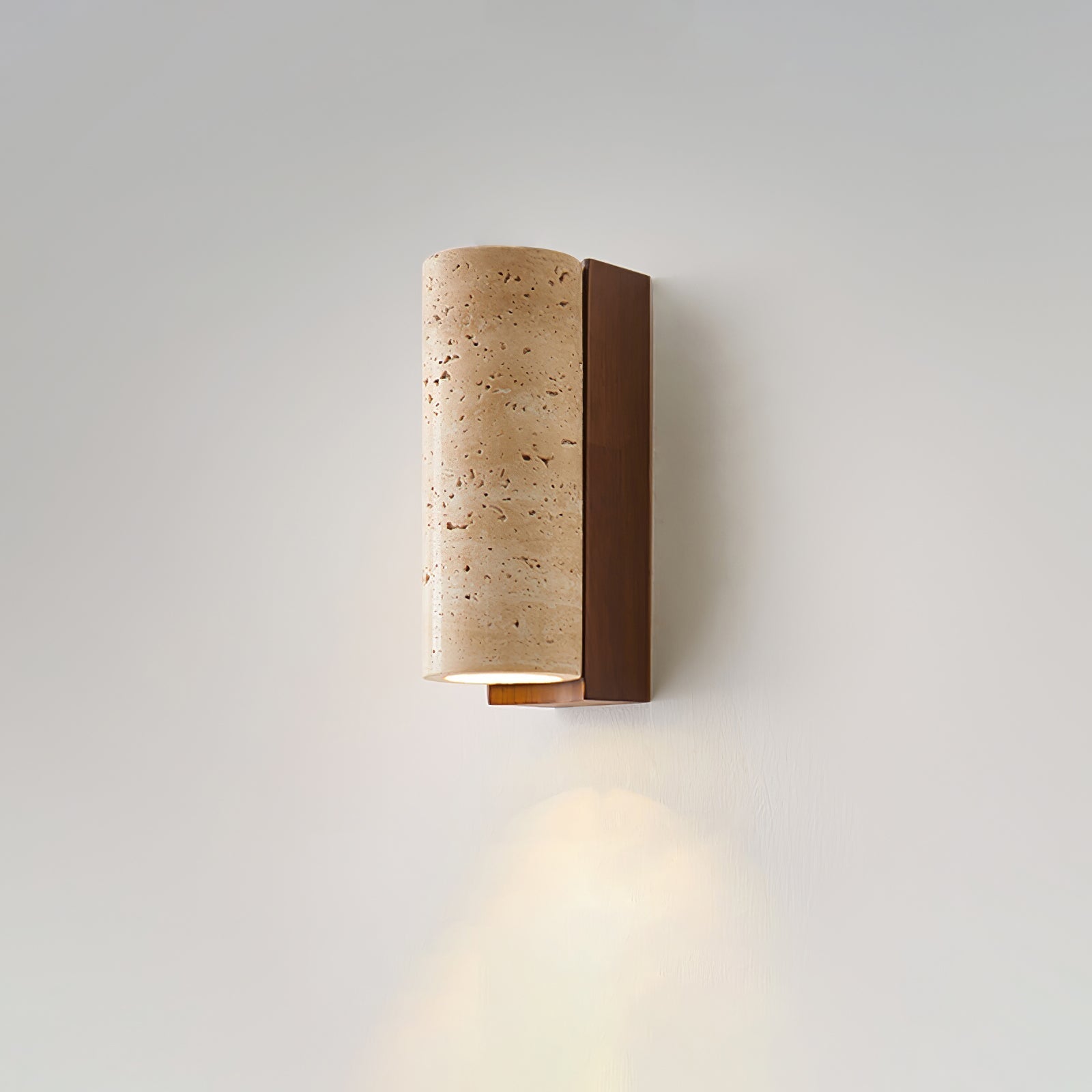 Nula Natural Travertine Wall Lamp - Lamp Copper
