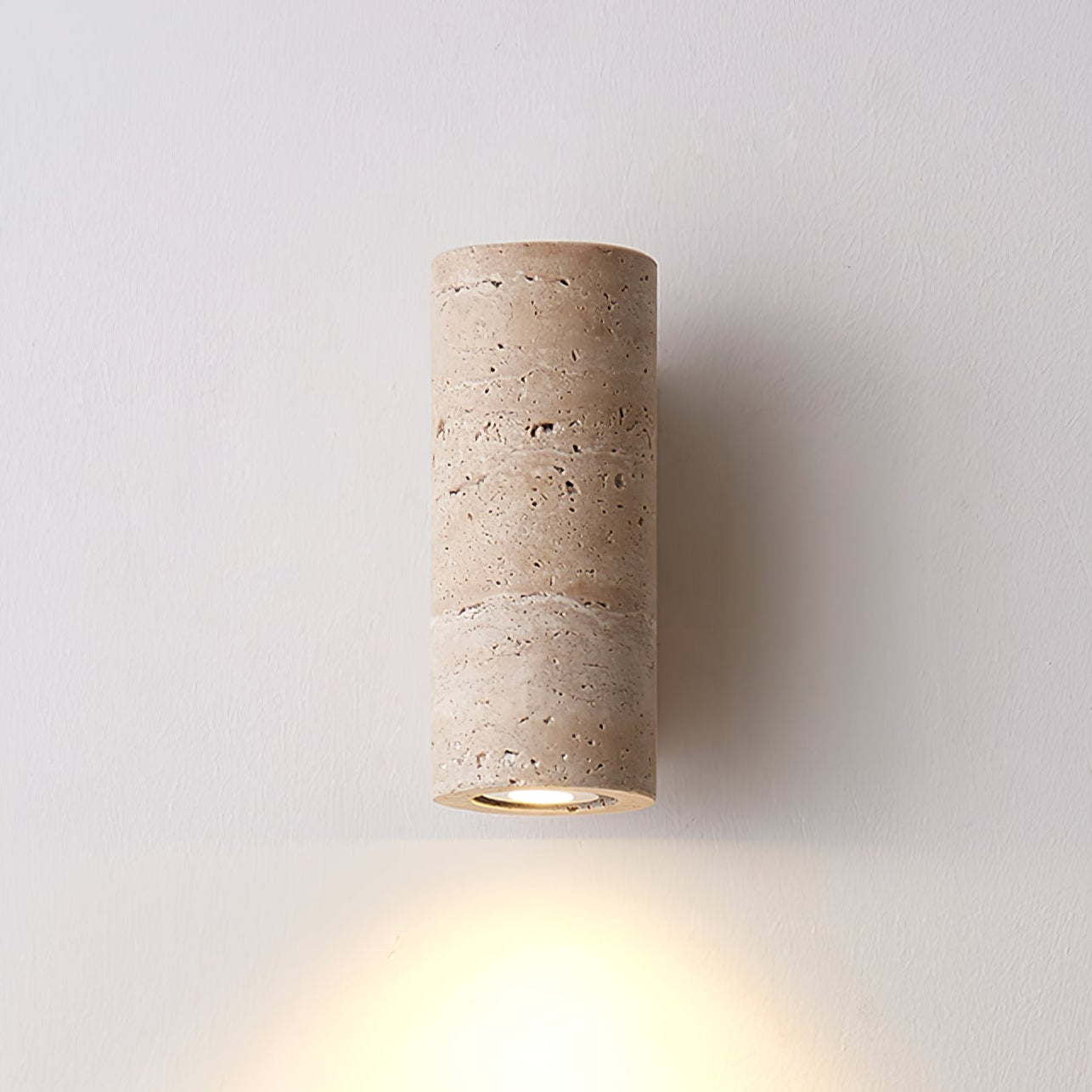 Nula Natural Travertine Wall Lamp - Lamp Copper