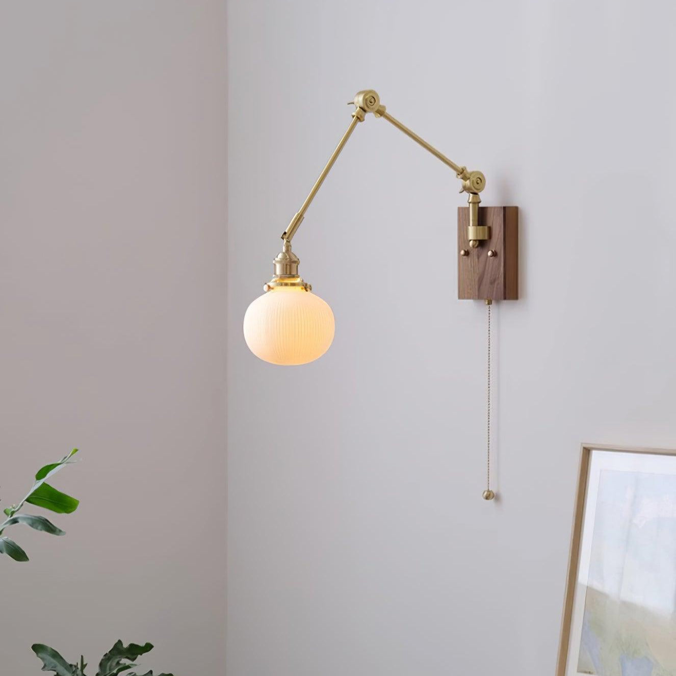 Brione Vintage Adjustable Swing Arm Wall Lamp - Lamp Copper