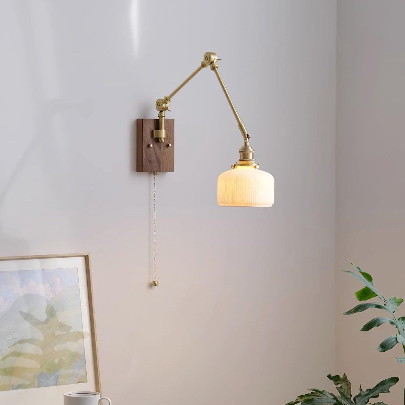 Brione Vintage Adjustable Swing Arm Wall Lamp - Lamp Copper