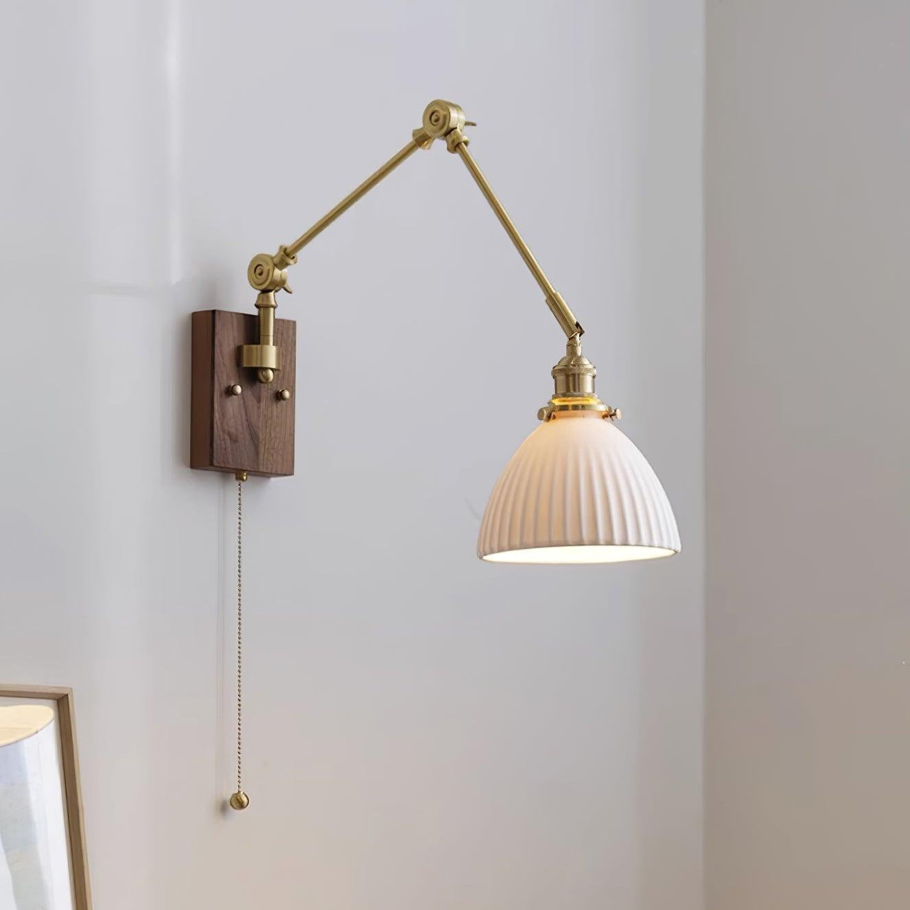 Brione Vintage Adjustable Swing Arm Wall Lamp - Lamp Copper