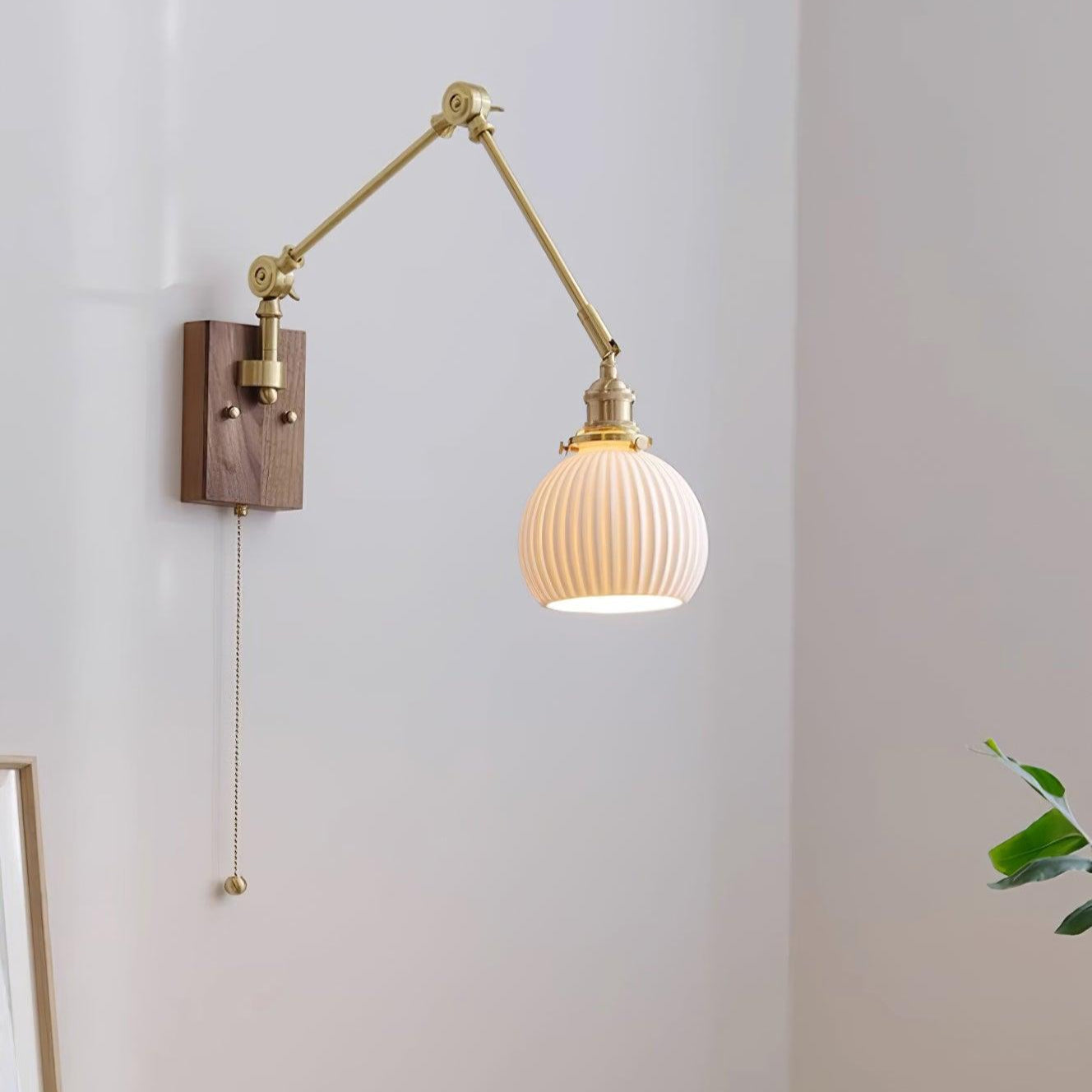 Brione Vintage Adjustable Swing Arm Wall Lamp - Lamp Copper