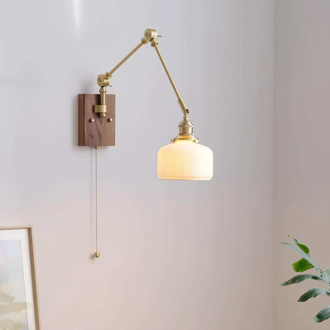 Brione Vintage Adjustable Swing Arm Wall Lamp - Lamp Copper