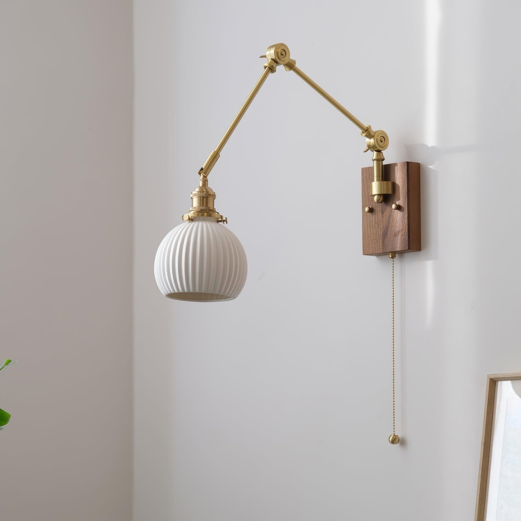 Brione Vintage Adjustable Swing Arm Wall Lamp - Lamp Copper