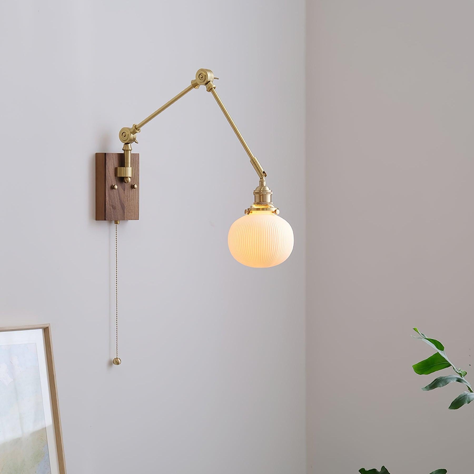 Brione Vintage Adjustable Swing Arm Wall Lamp - Lamp Copper