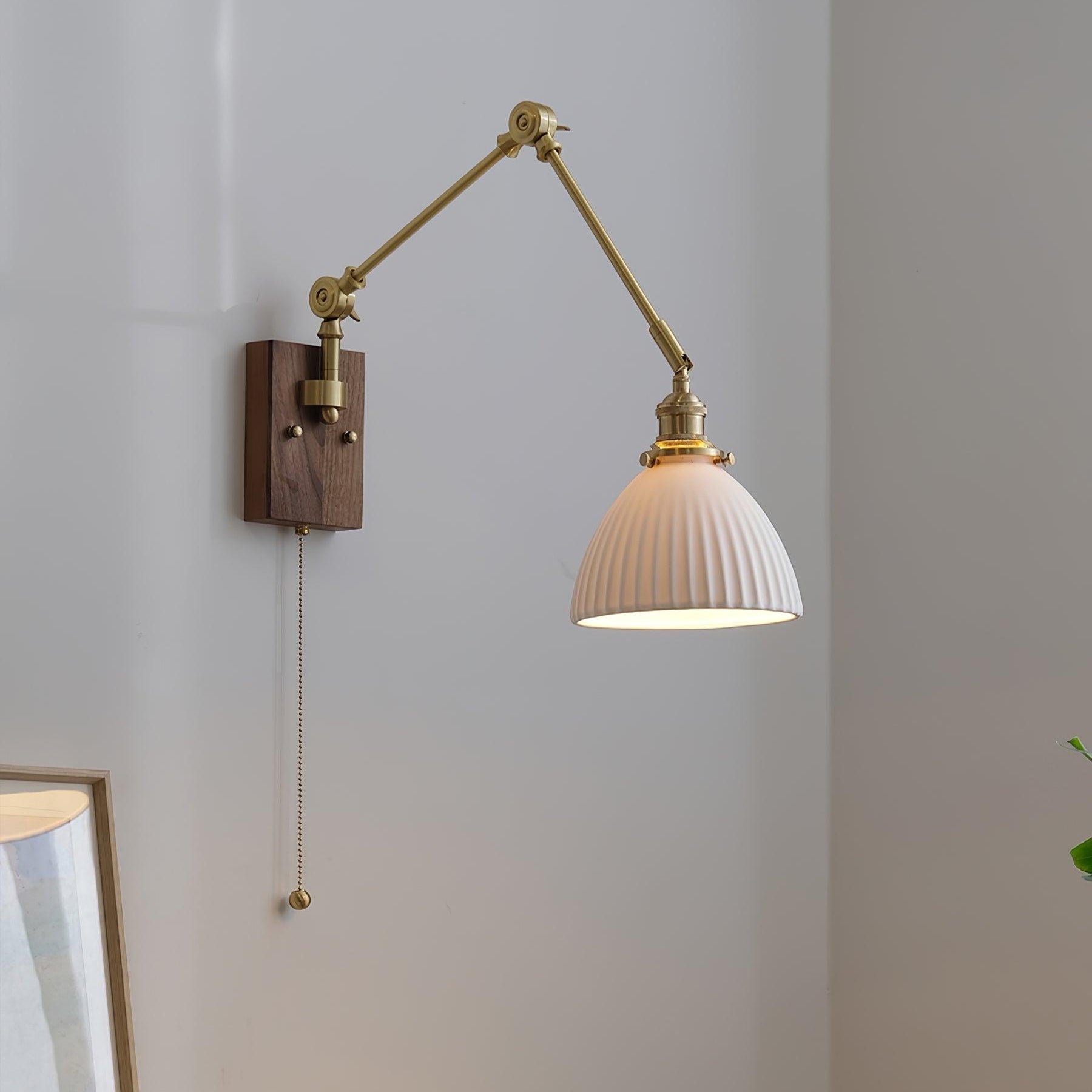 Brione Vintage Adjustable Swing Arm Wall Lamp - Lamp Copper