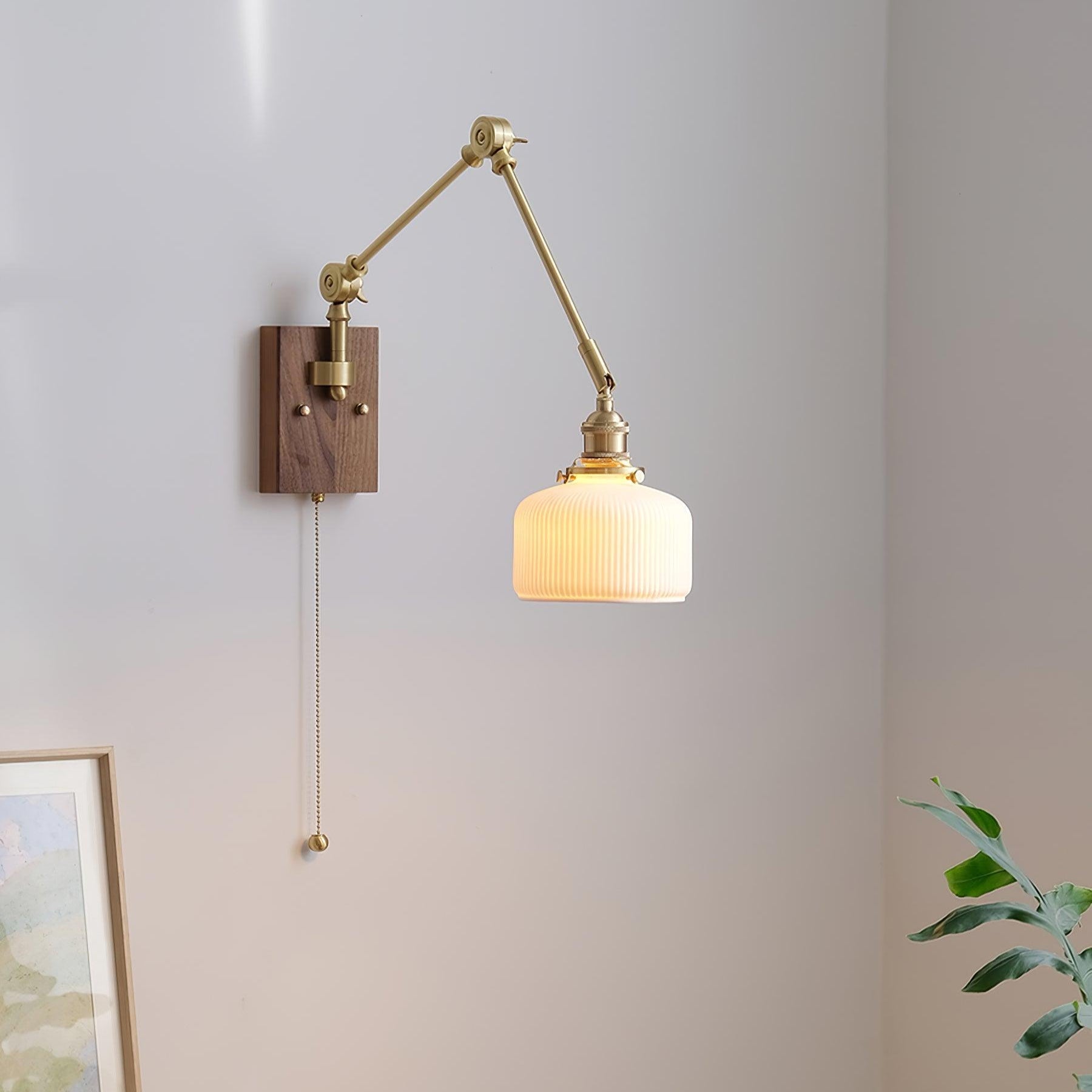 Brione Vintage Adjustable Swing Arm Wall Lamp - Lamp Copper