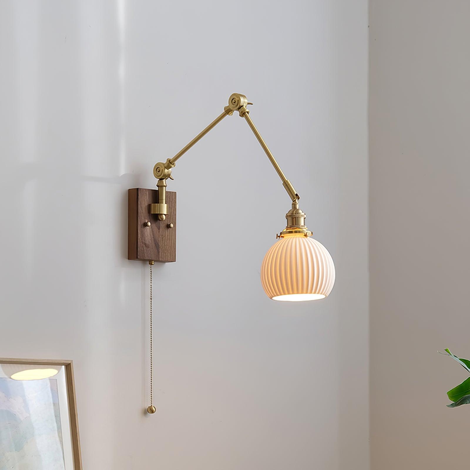 Brione Vintage Adjustable Swing Arm Wall Lamp - Lamp Copper