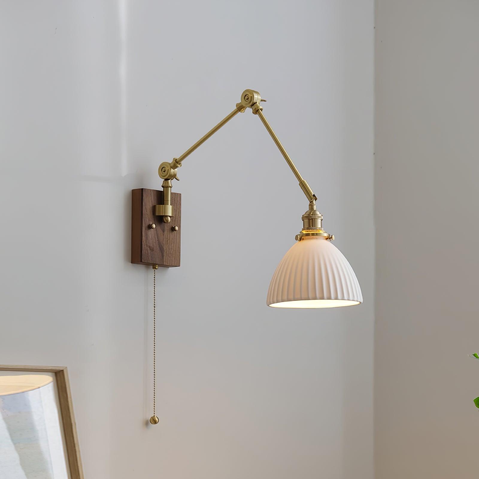 Brione Vintage Adjustable Swing Arm Wall Lamp - Lamp Copper