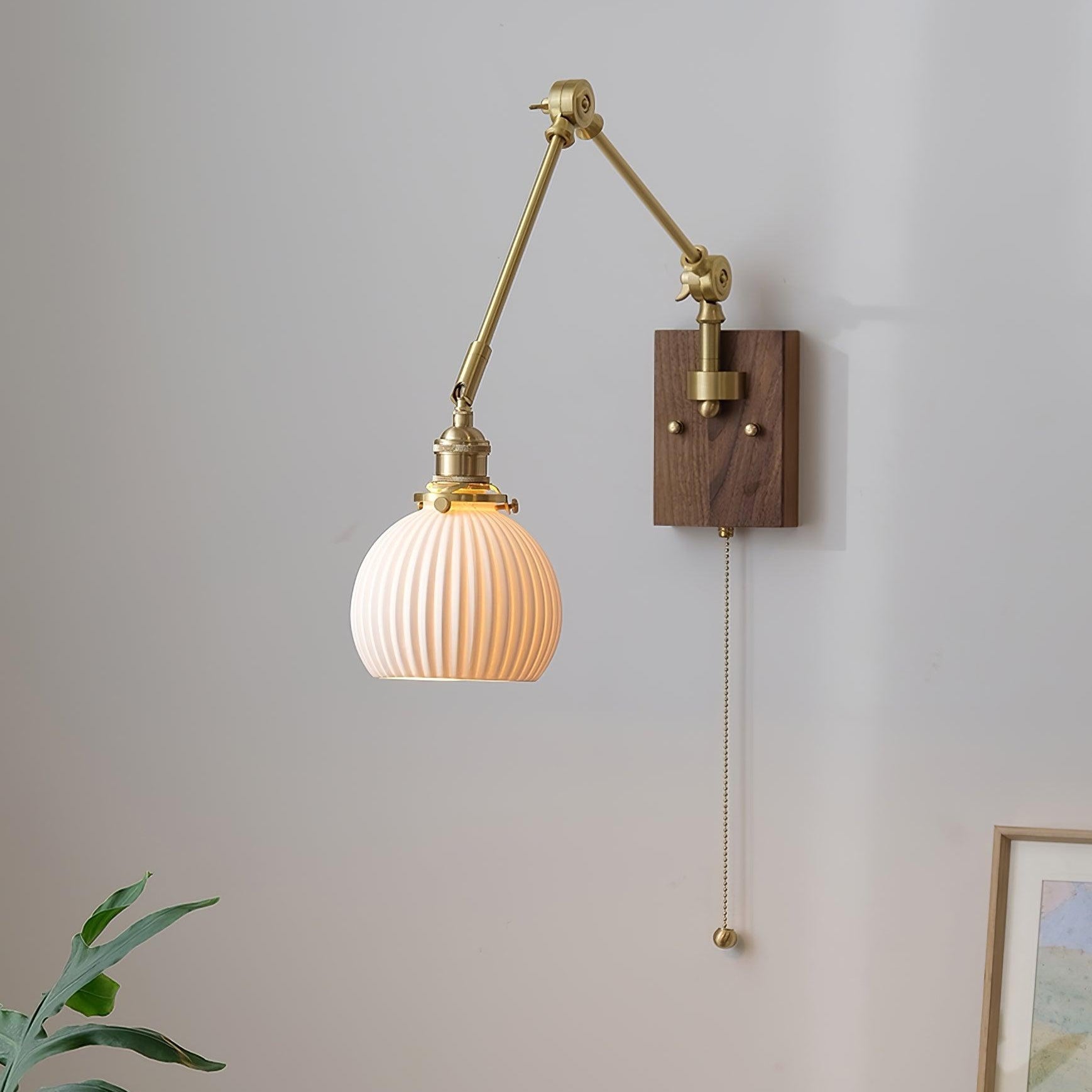 Brione Vintage Adjustable Swing Arm Wall Lamp - Lamp Copper
