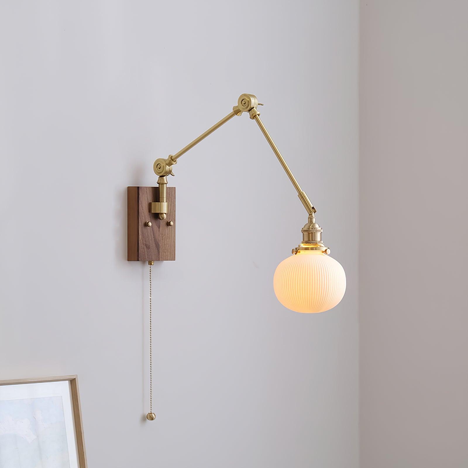 Brione Vintage Adjustable Swing Arm Wall Lamp - Lamp Copper