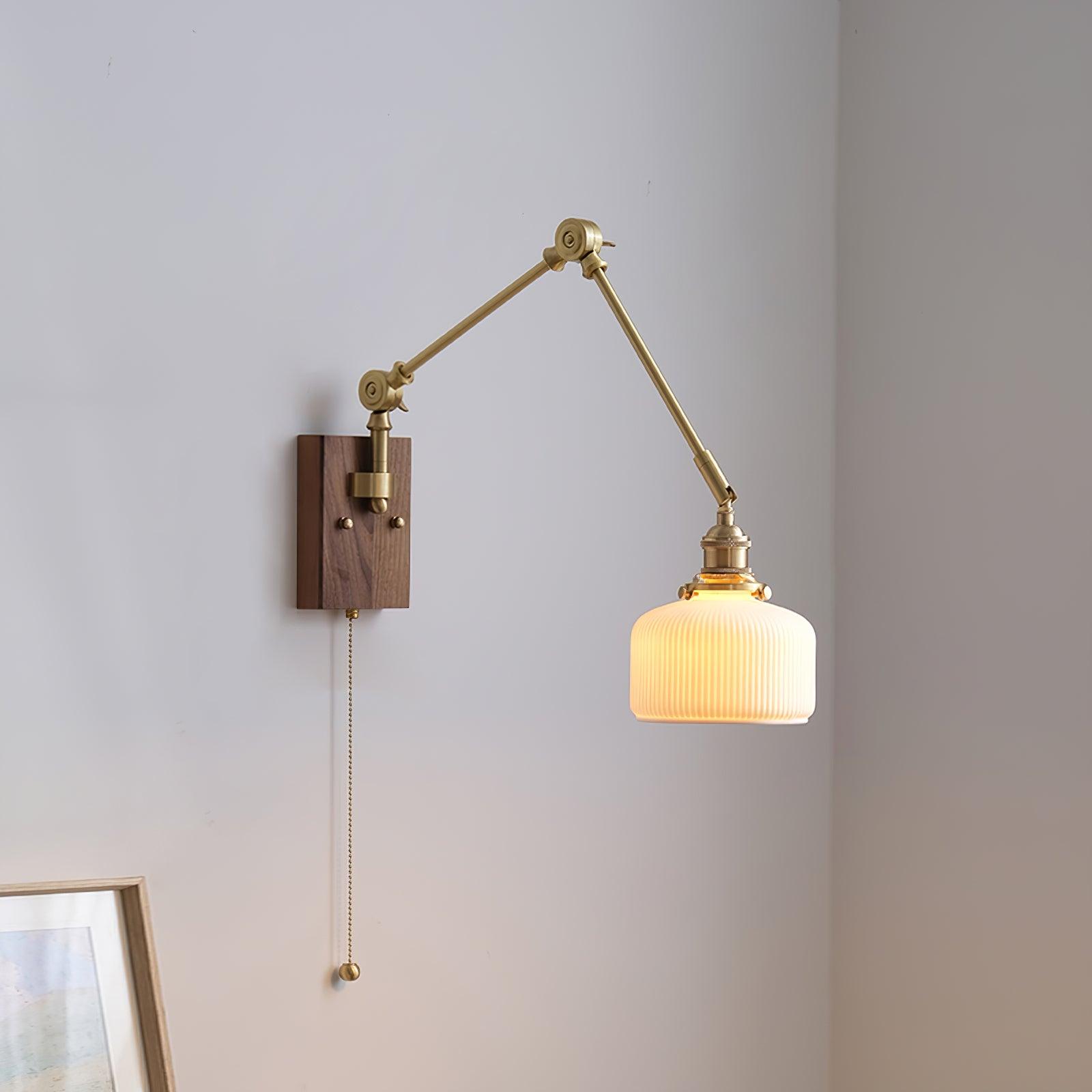 Brione Vintage Adjustable Swing Arm Wall Lamp - Lamp Copper