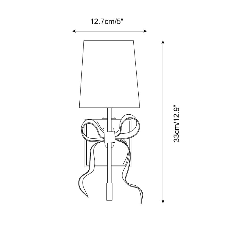 Ribelle Black Shade Wall Sconce with Gold Bow Accent - Lamp Copper