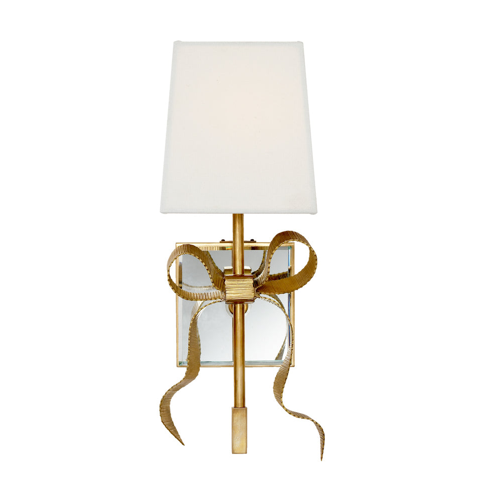 Ribelle Black Shade Wall Sconce with Gold Bow Accent - Lamp Copper