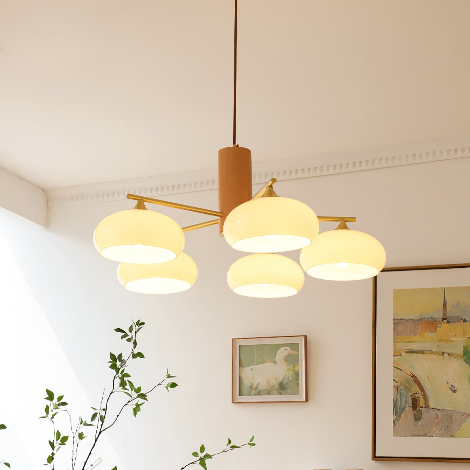 Candy Glass Persimmon Chandeliers - Lamp Copper