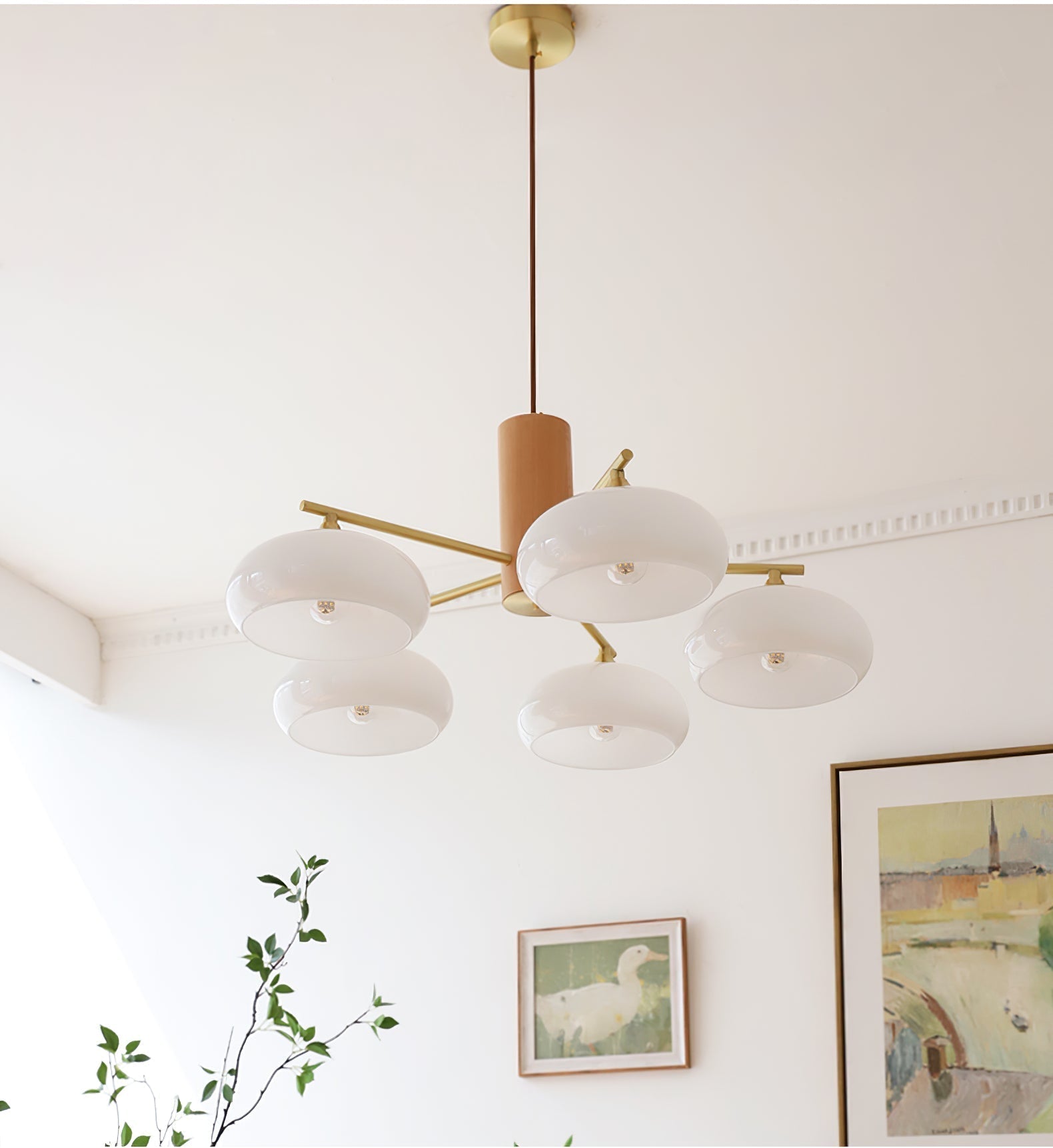 Candy Glass Persimmon Chandeliers - Lamp Copper