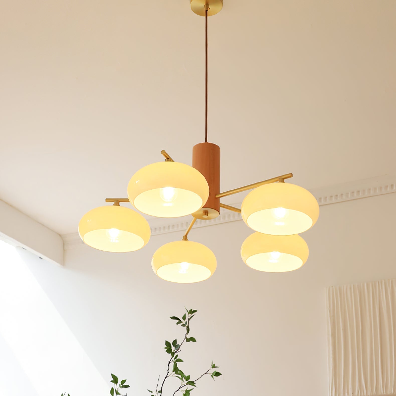 Candy Glass Persimmon Chandeliers - Lamp Copper
