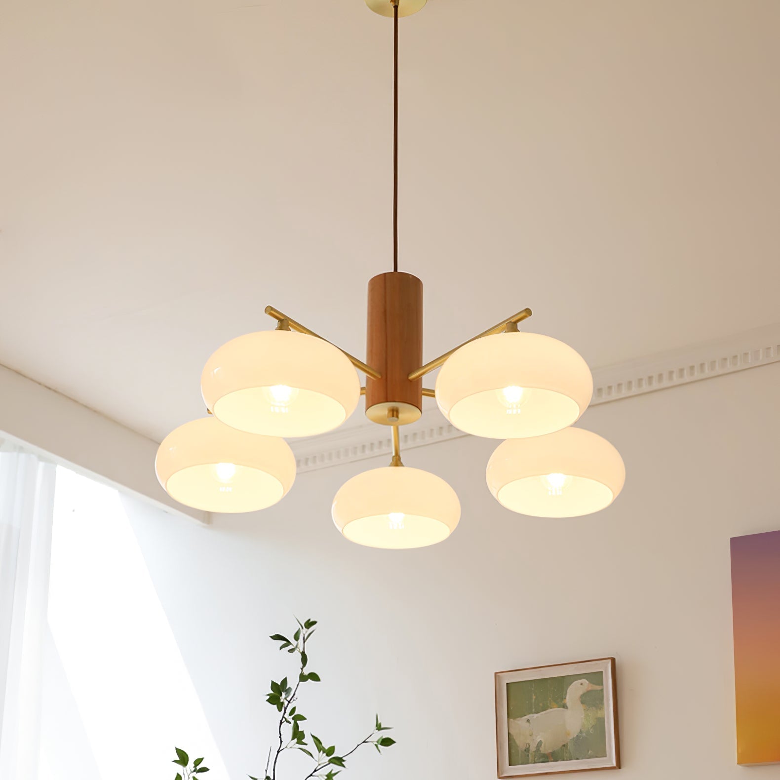 Nova Natural Persimmon Metal Glass Chandelier - Lamp Copper