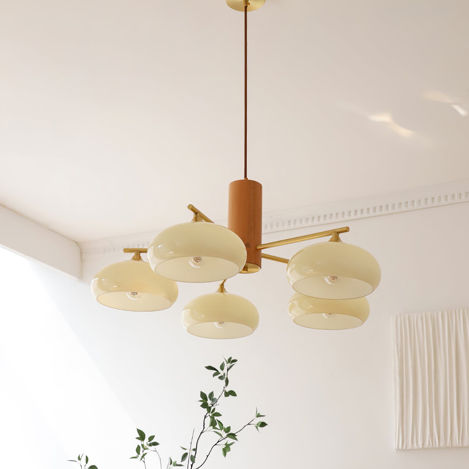 Candy Glass Persimmon Chandeliers - Lamp Copper