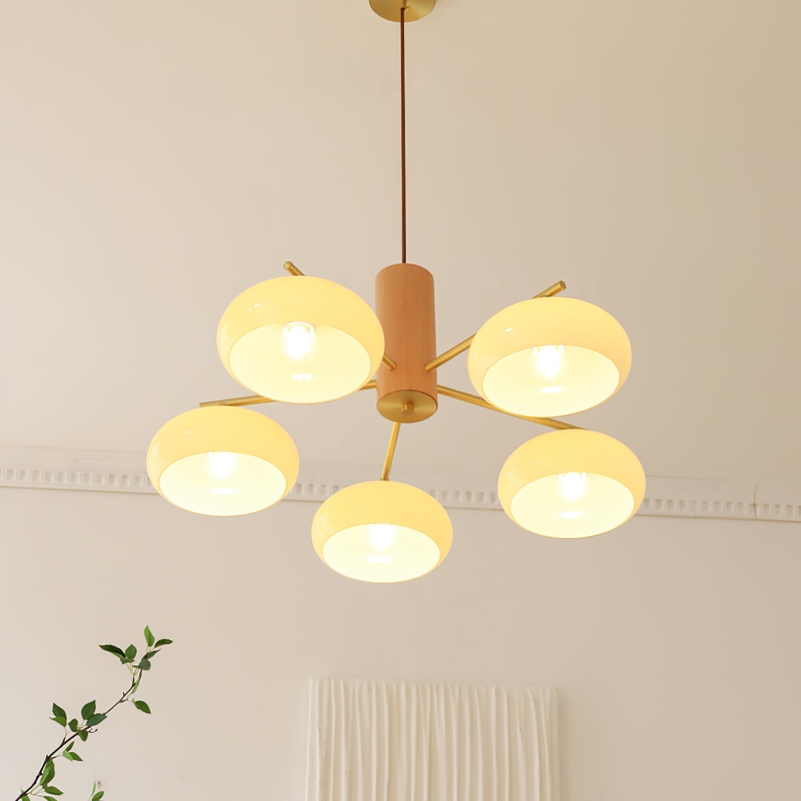Candy Glass Persimmon Chandeliers - Lamp Copper