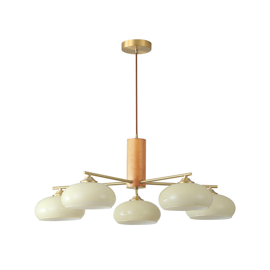 Candy Glass Persimmon Chandeliers - Lamp Copper