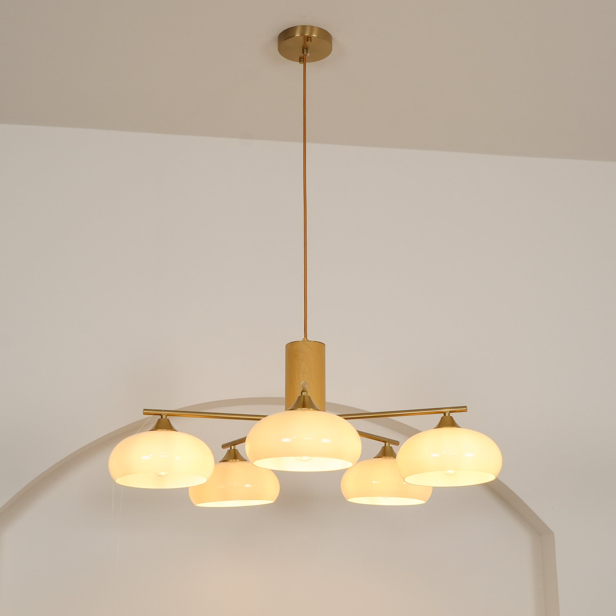 Candy Glass Persimmon Chandeliers - Lamp Copper