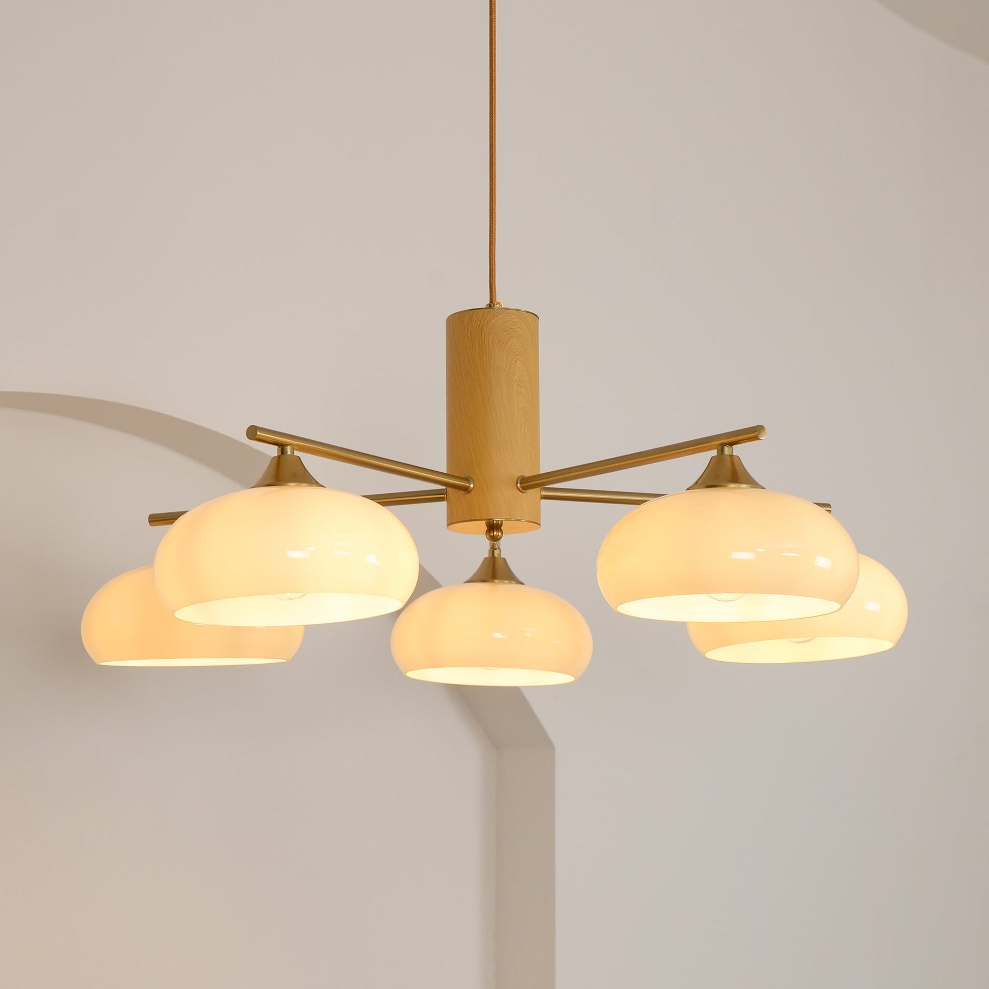 Candy Glass Persimmon Chandeliers - Lamp Copper