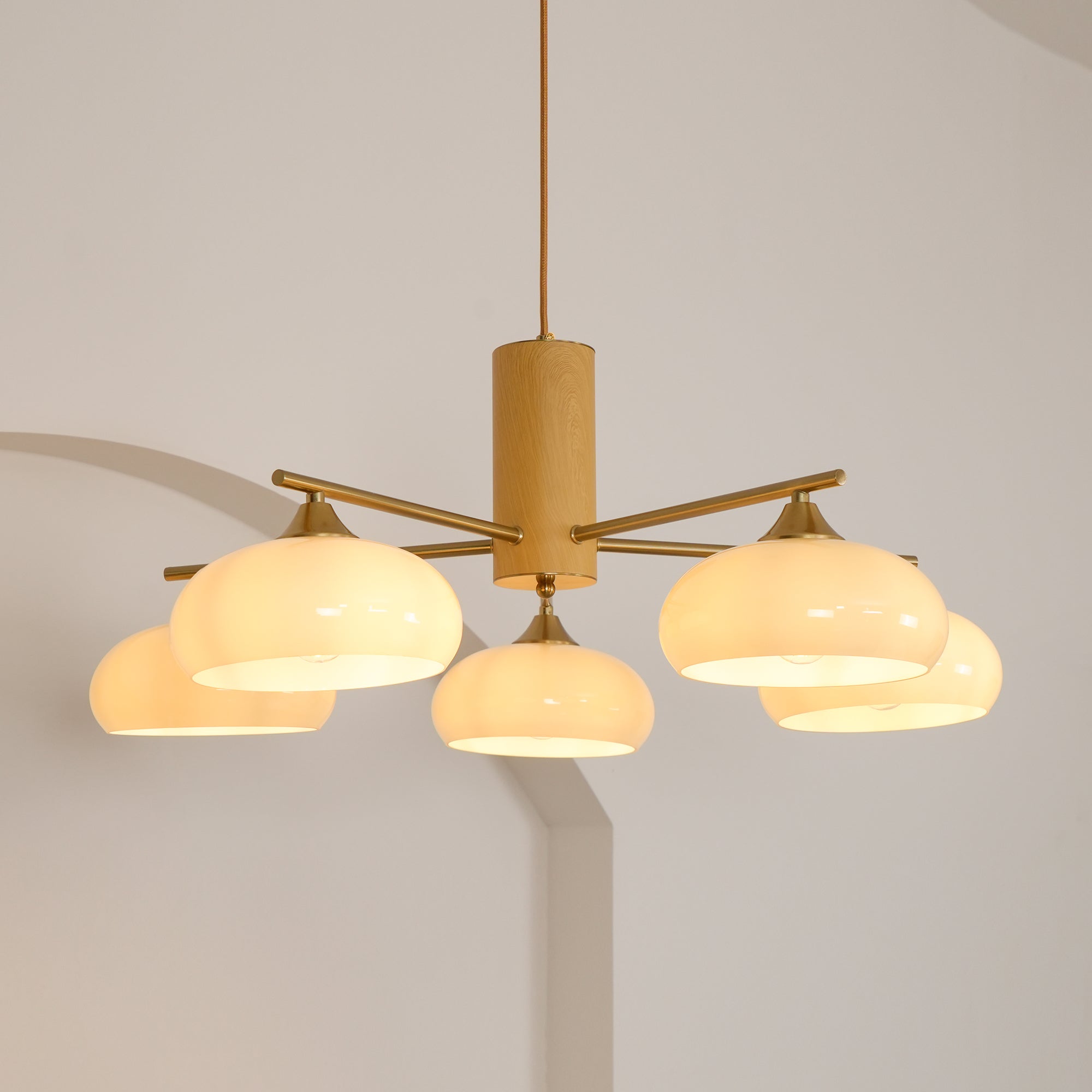 Candy Glass Persimmon Chandeliers - Lamp Copper