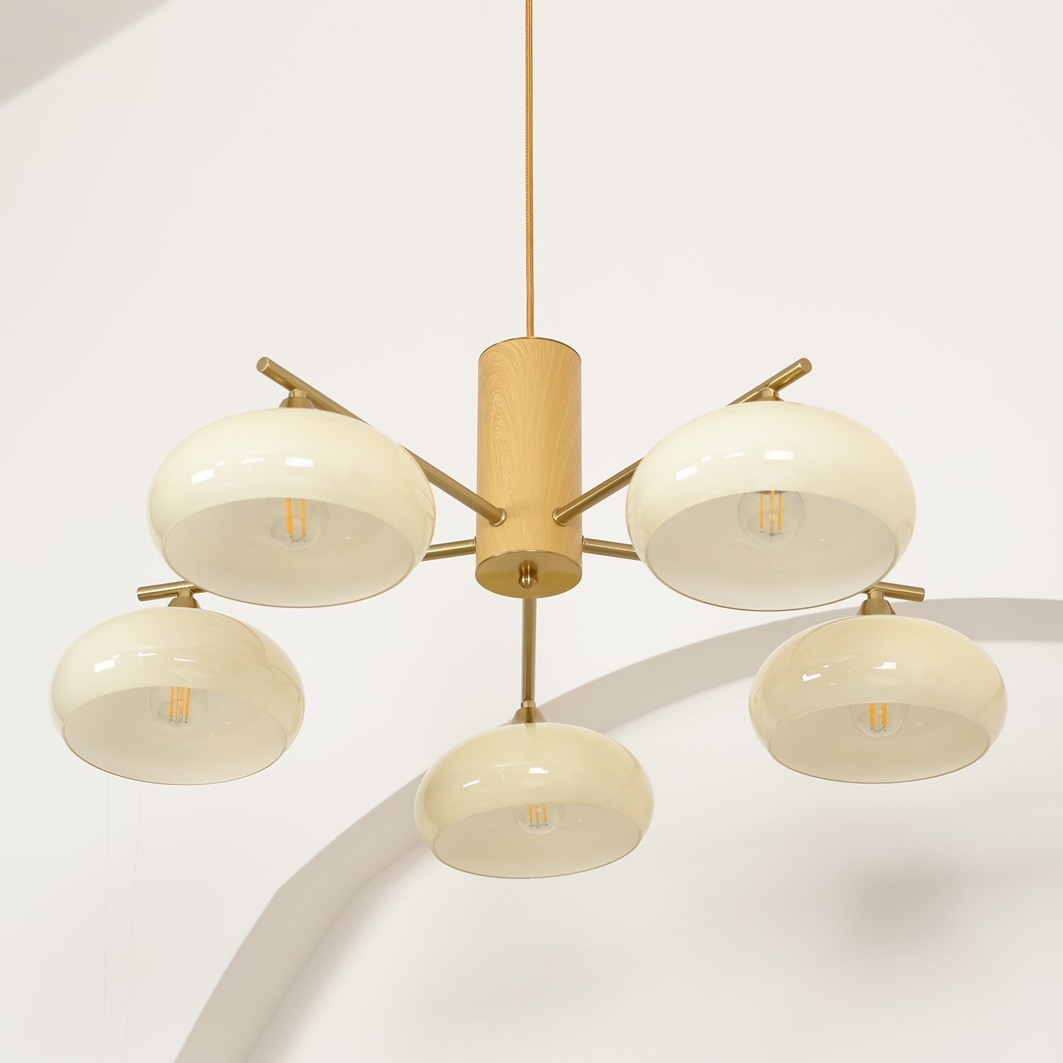 Candy Glass Persimmon Chandeliers - Lamp Copper