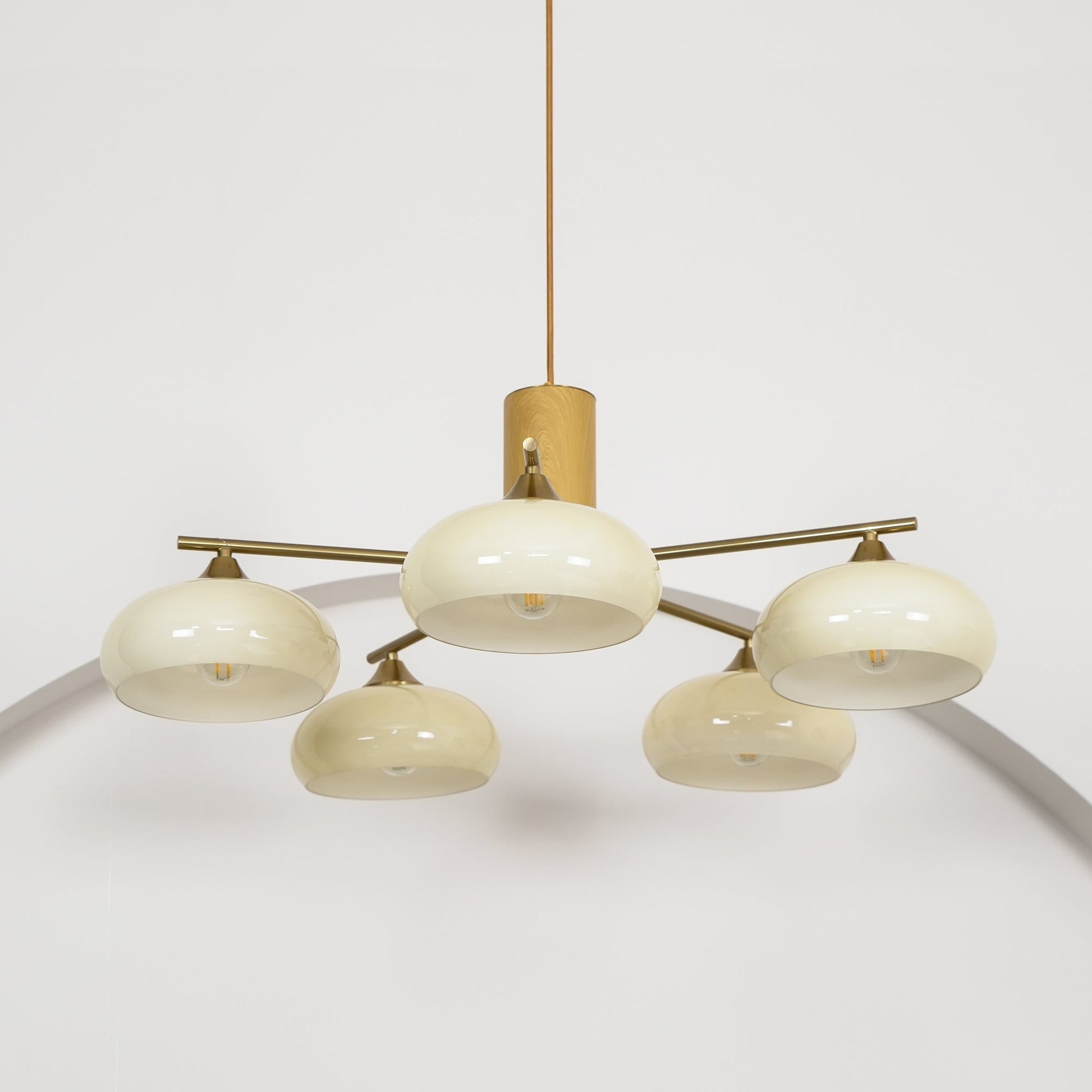 Candy Glass Persimmon Chandeliers - Lamp Copper