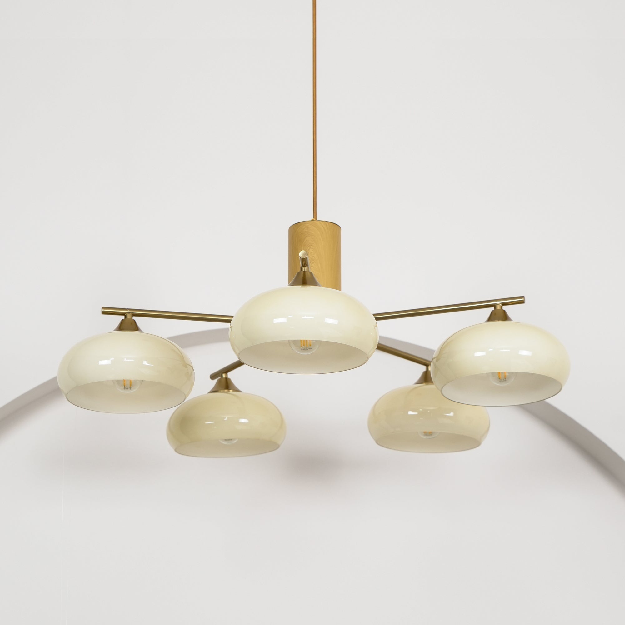 Candy Glass Persimmon Chandeliers - Lamp Copper