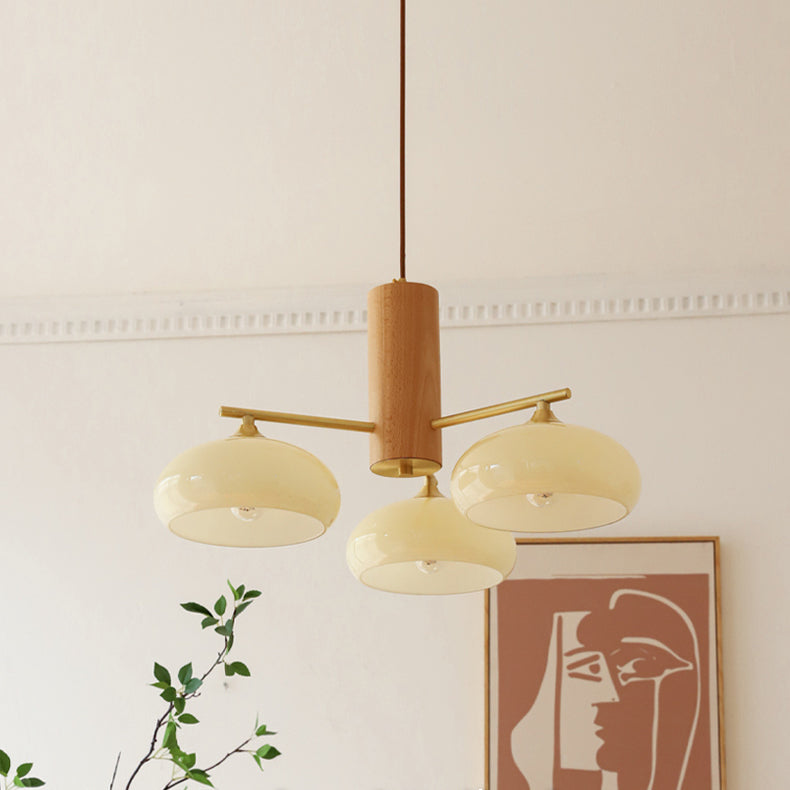 Candy Glass Persimmon Chandeliers - Lamp Copper