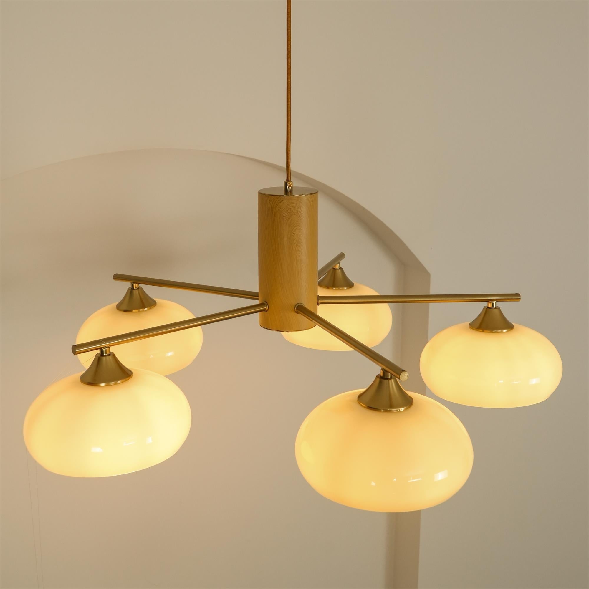 Candy Glass Persimmon Chandeliers - Lamp Copper