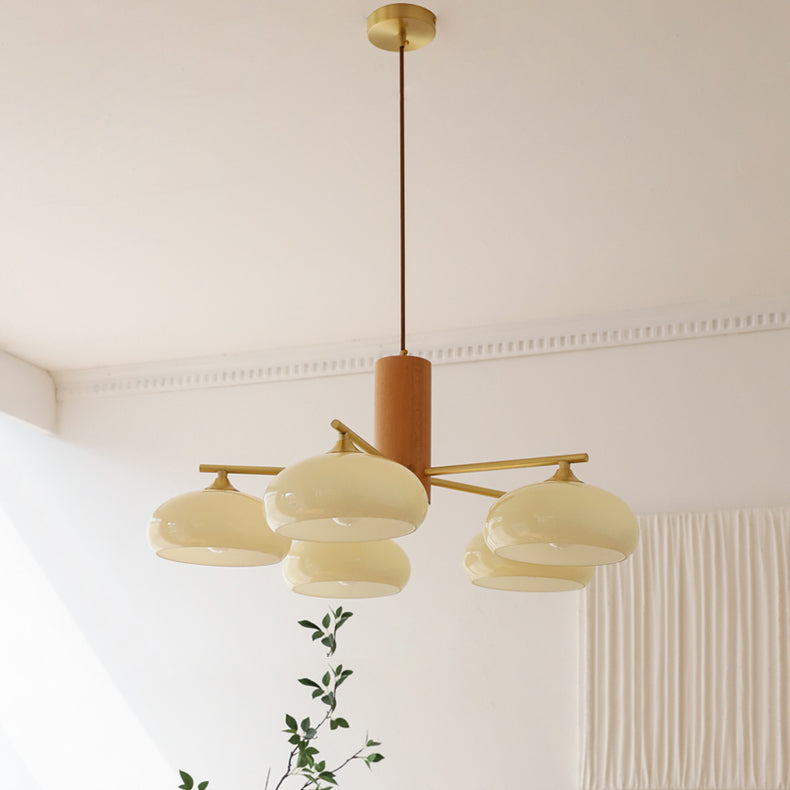 Candy Glass Persimmon Chandeliers - Lamp Copper