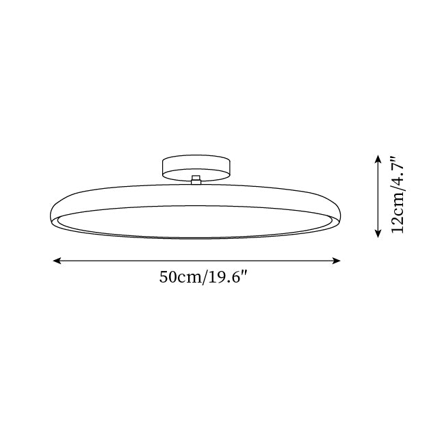 Cavelo Oval Semi-Flush Ceiling Light - Lamp Copper