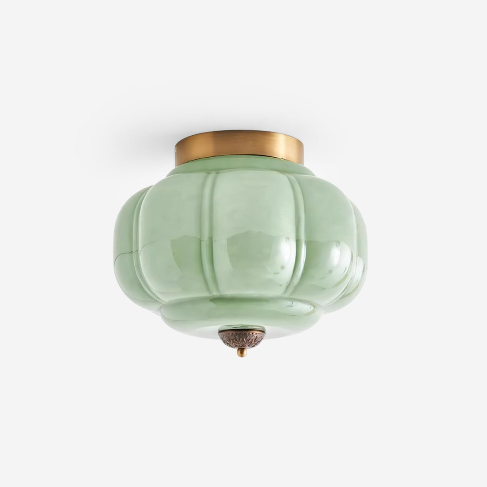Elyra Green Glass Ceiling Lamp - Lamp Copper