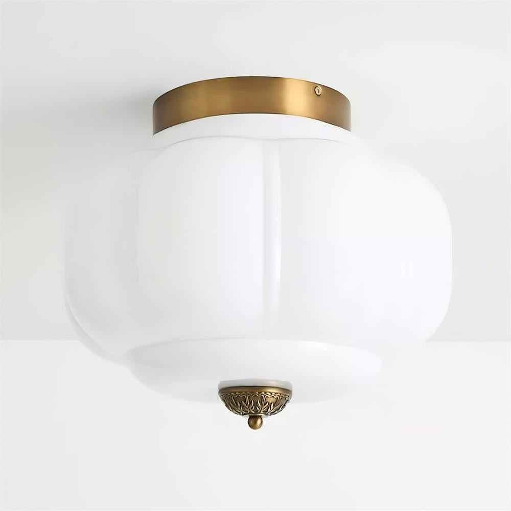 Elyra Green Glass Ceiling Lamp - Lamp Copper