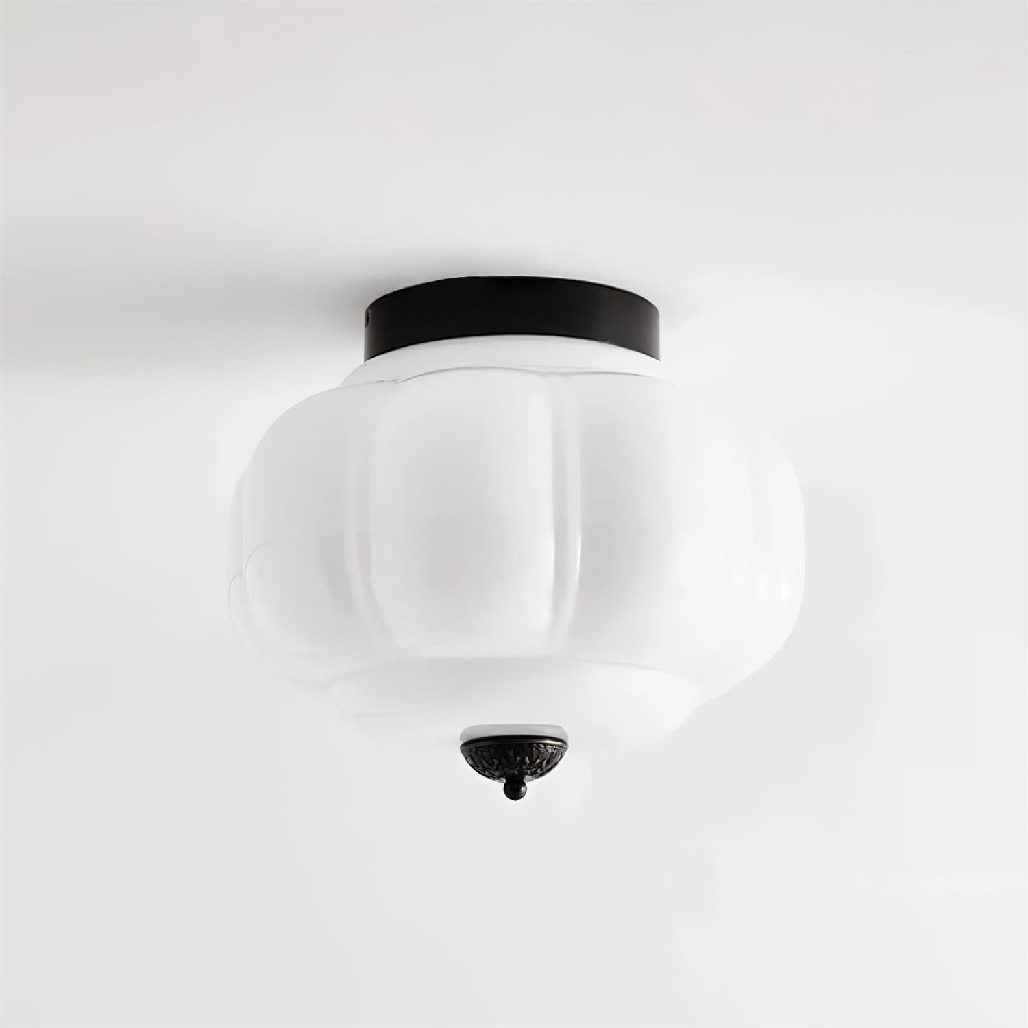Elyra Green Glass Ceiling Lamp - Lamp Copper