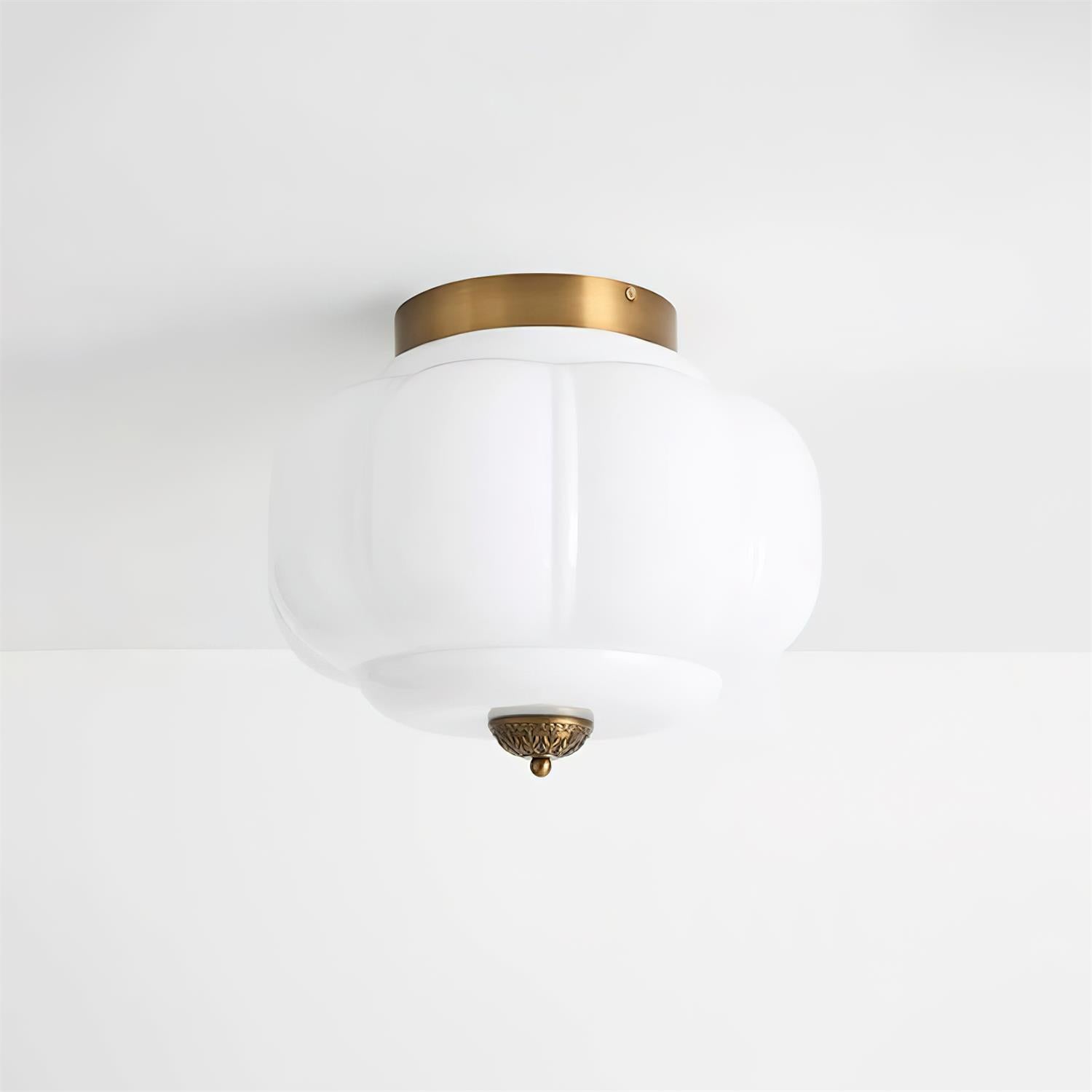 Elyra Green Glass Ceiling Lamp - Lamp Copper
