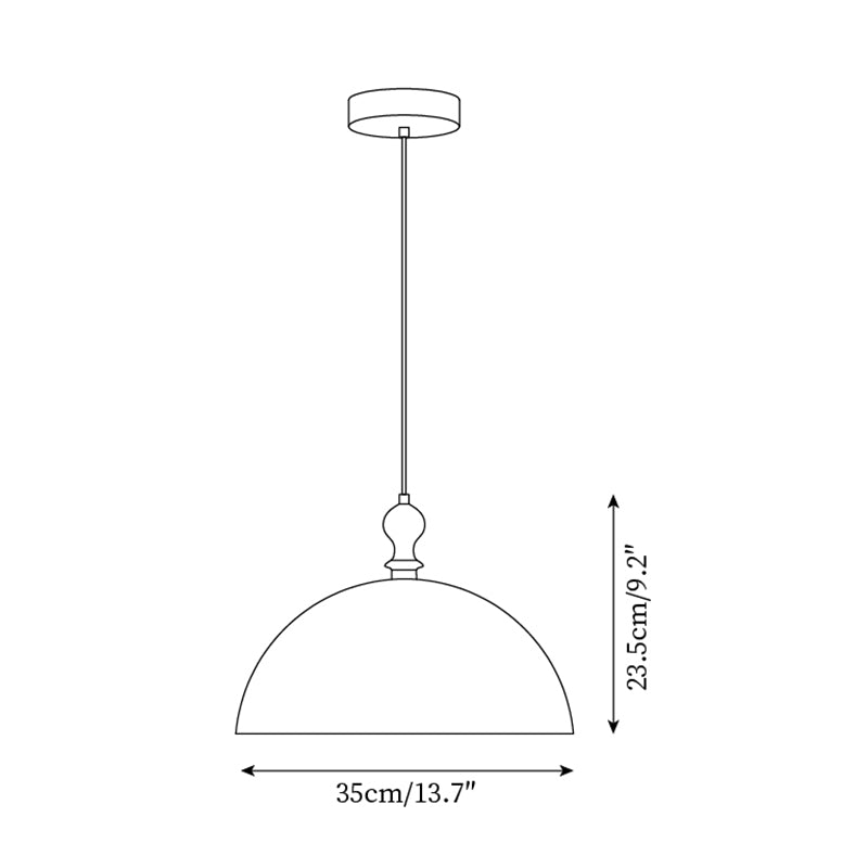 Solven Amber Glass Dome Pendant Light - Lamp Copper