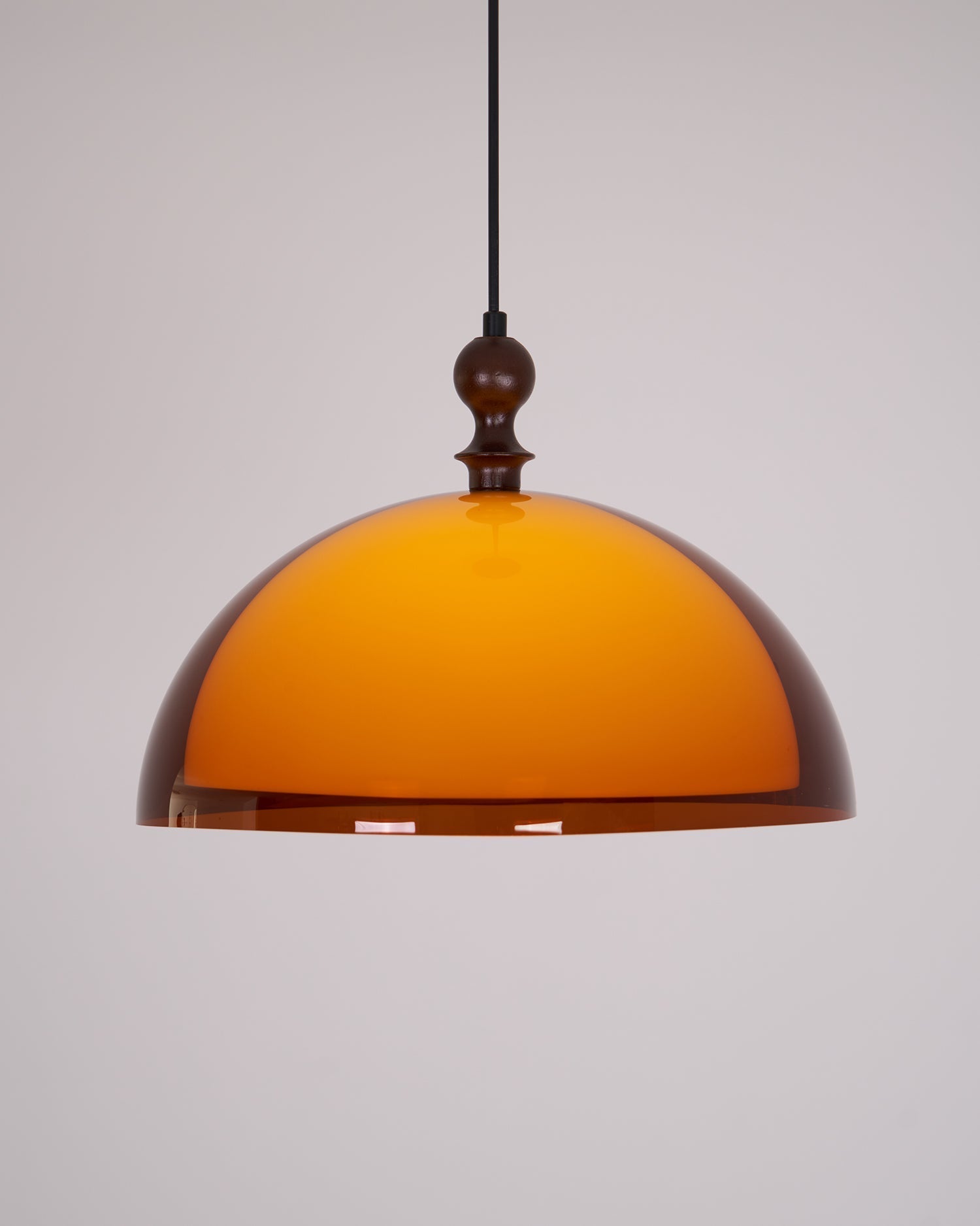 Solven Amber Glass Dome Pendant Light - Lamp Copper