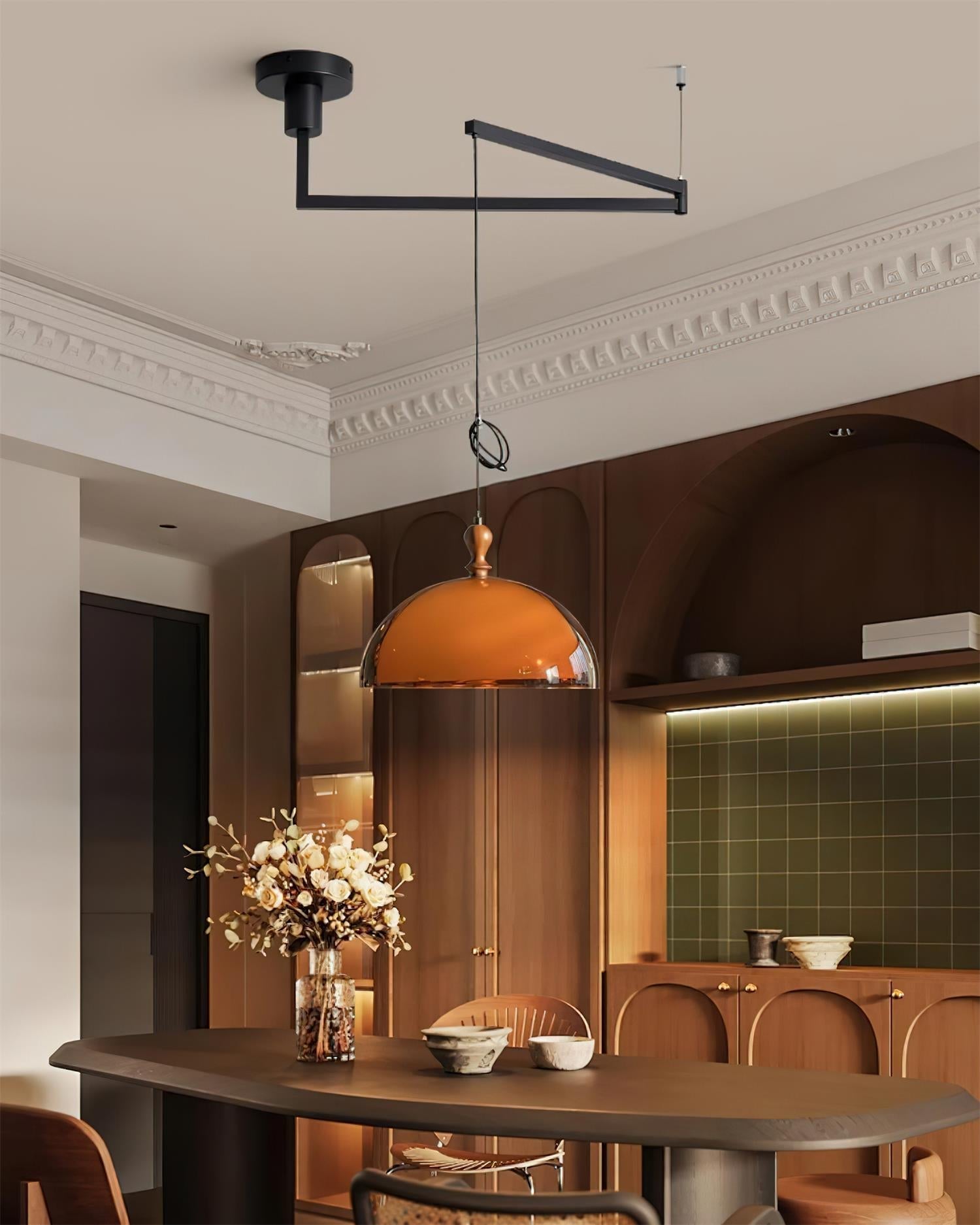 Maribel Swing Arm Pendant Lamp - Lamp Copper