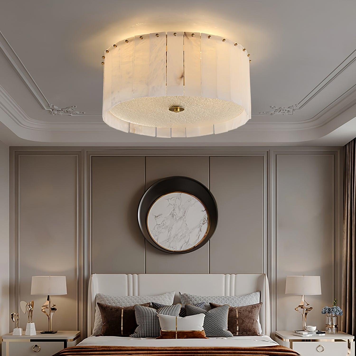 Valora Alabaster Ceiling Light - Lamp Copper