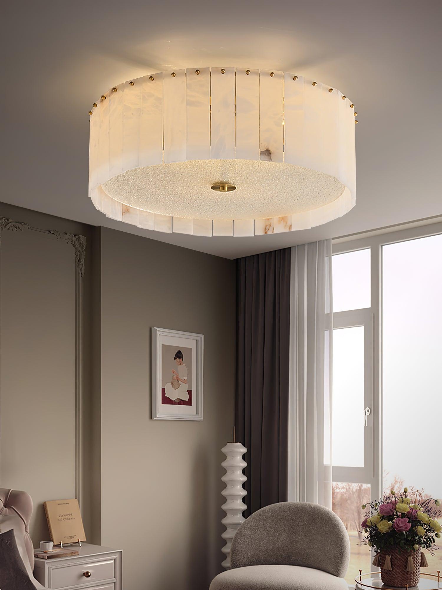 Valora Alabaster Ceiling Light - Lamp Copper