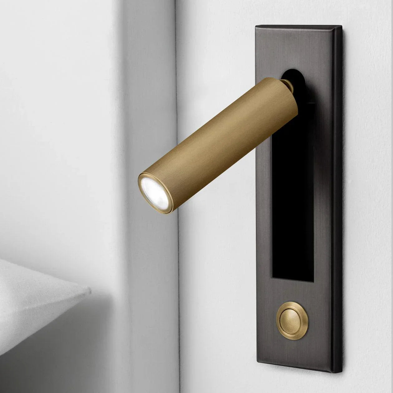 Arisha Modern Rotatable Bedside Sconce, Cylindrical/Square - Lamp Copper