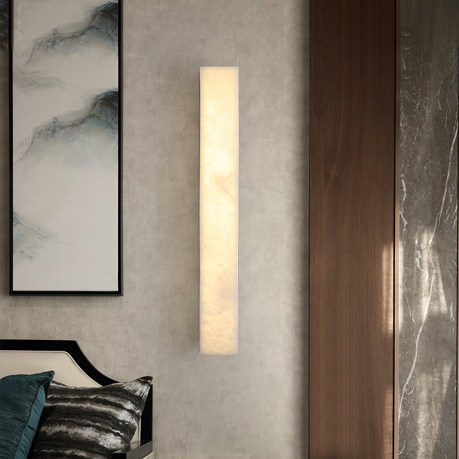 Isen Linear Brass Alabaster Wall Lamp - Lamp Copper