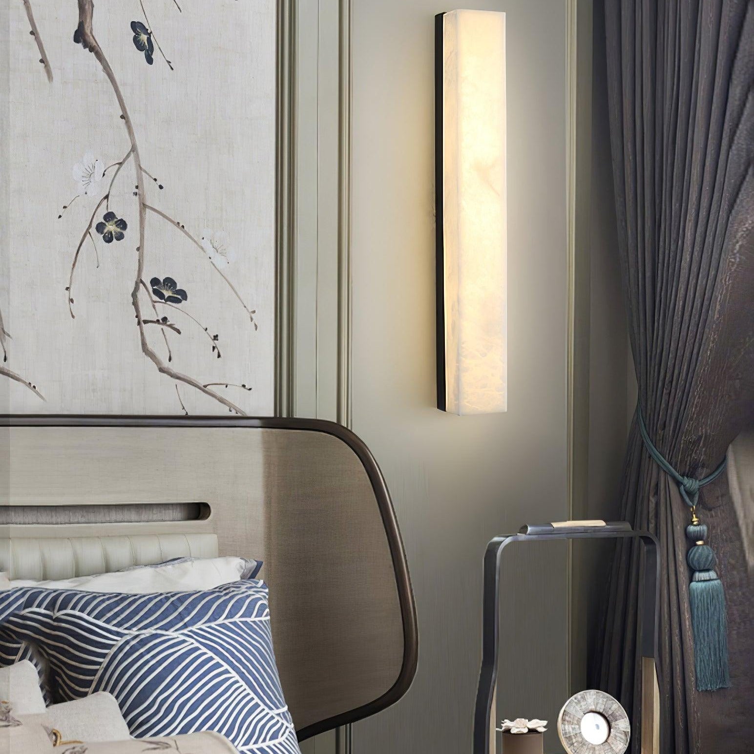 Kristy Linear Brass Alabaster Wall Lamp - Lamp Copper