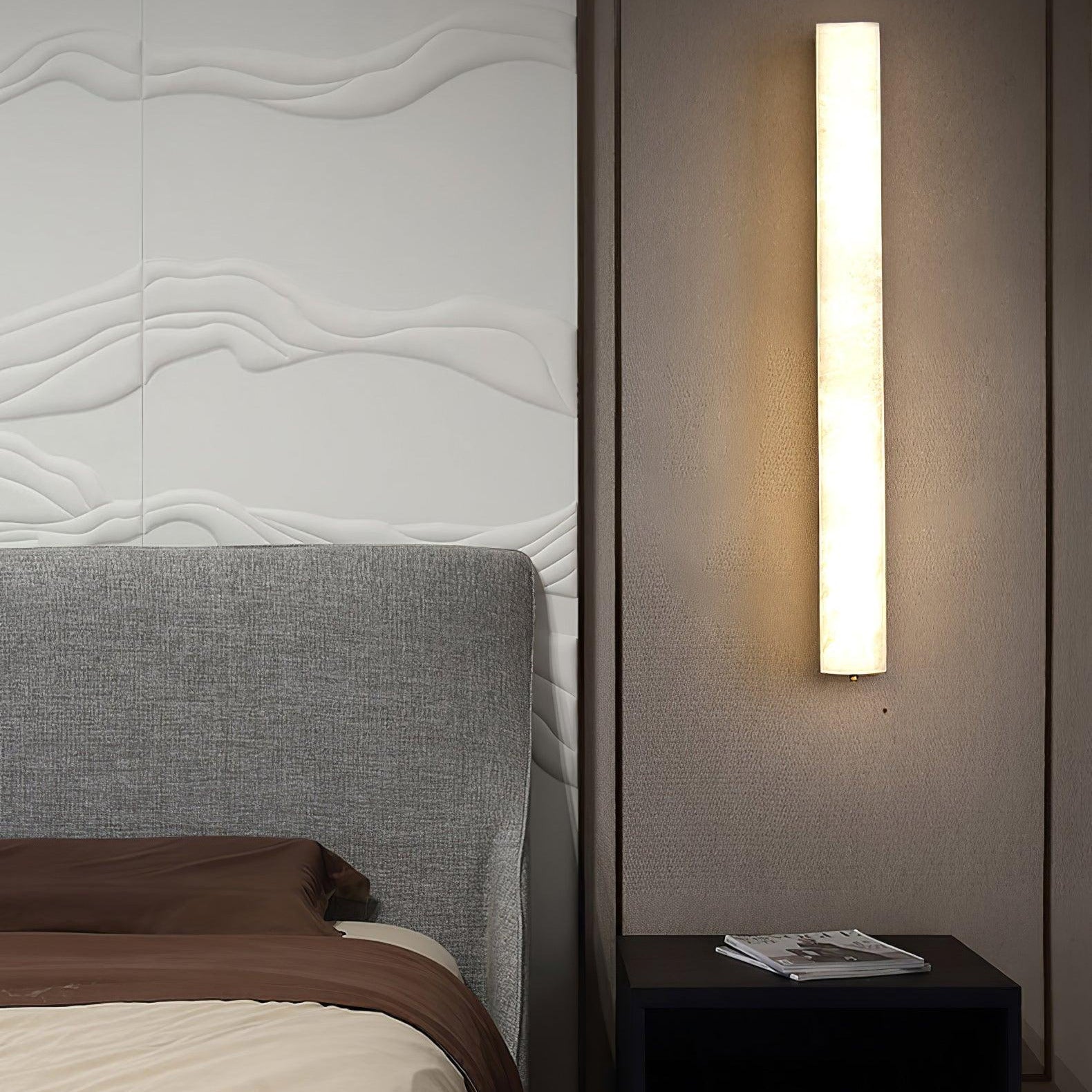 Isen Linear Brass Alabaster Wall Lamp - Lamp Copper